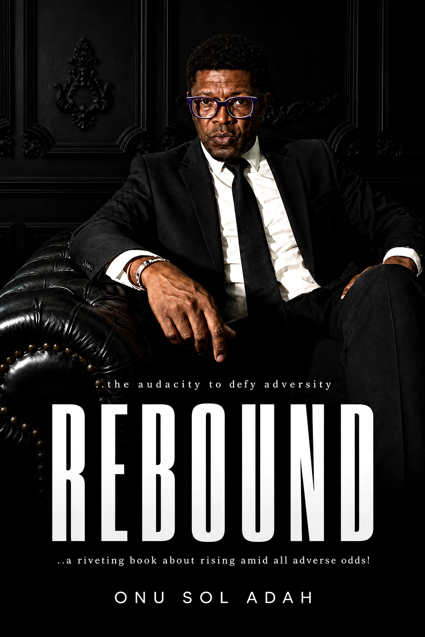 Sharp Rebound book cover featuring the author seated above a bold REBOUND title.